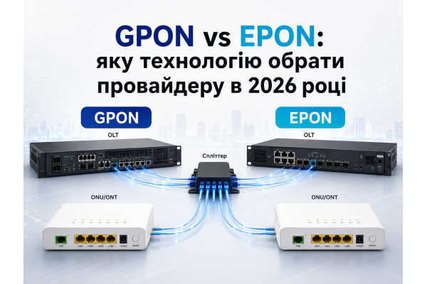 GPON vs EPON: яку технологію обрати провайдеру в 2026 році