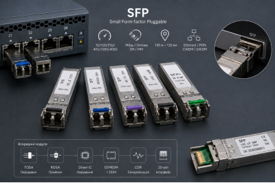 Види SFP-модулів: Ethernet і PON — повний гайд