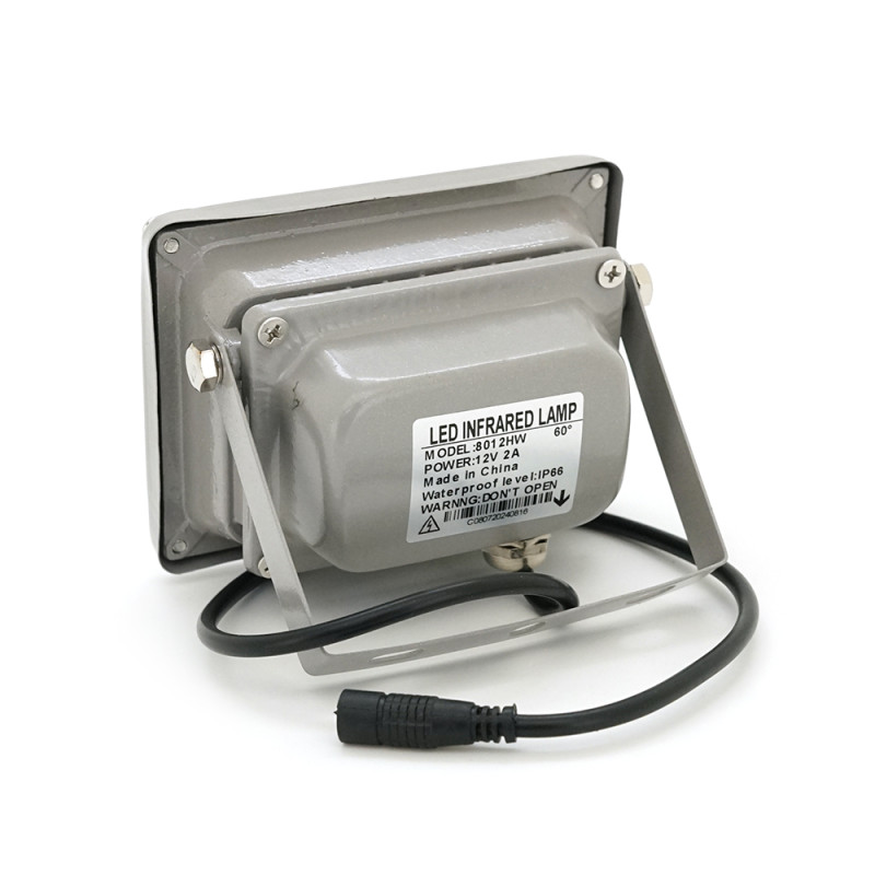 ИК-прожектор YOSO. 12V, 16W, 8LED, IP66, 850Нм, угол обзора 60°, дальность до 30м. 110 * 86 * 63мм