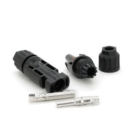 Коннектор MC4 DC 1000V, 30A, мідний під затискач, U-подібний, під перетин 2,5-6 мм², 0,5 мОм, вогнестійкість UL94-VO, IP67, Q1000 OEM Black