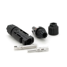 Коннектор MC4 DC 1000V, 30A, мідний під затискач, U-подібний, під перетин 2,5-6 мм², 0,5 мОм, вогнестійкість UL94-VO, IP67, Q1000 OEM Black