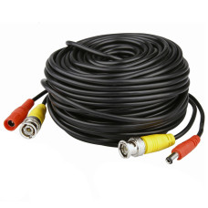 Патчкорд комбинированный коаксиальный+питание BNC+DC 25m, черный, Q60