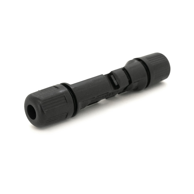 Коннектор MC4 Premium, 1000V, 30A, мідь CN під затискач, U-подібний, під перетин 2,5-6 мм², 0,5 мОм, IP67, -40 ℃ ~ 105 ℃, вогнестійкість UL94-VO, Q1000. Чорний