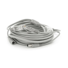 Патчкорд комбінований по кручений парі RJ-45 + DC 5m, сірий, Q100