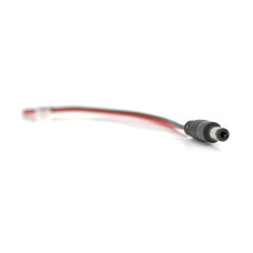Роз'єм живлення DC-M (D 5,5x2,5мм) => кабель довжиною 25см black -red, Black plug OEM Q100