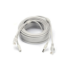 Патчкорд комбінований по кручений парі RJ-45 + DC 30m, сірий, Q