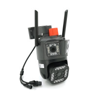 2+2Мп Wi-Fi видеокамера с двумя объективами уличная SD/карта YOSO YO-IPC49D6MP50 PTZ 2.8mm V380