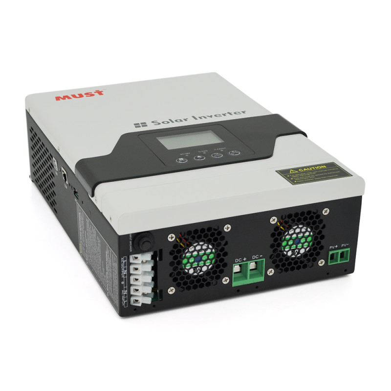 Гiбрiдний ДБЖ MUST PV18-1012VPM II, 1000W, 12V, ток заряда 10/20A, 160-275V, MPPT (45А, 105 Vdc)