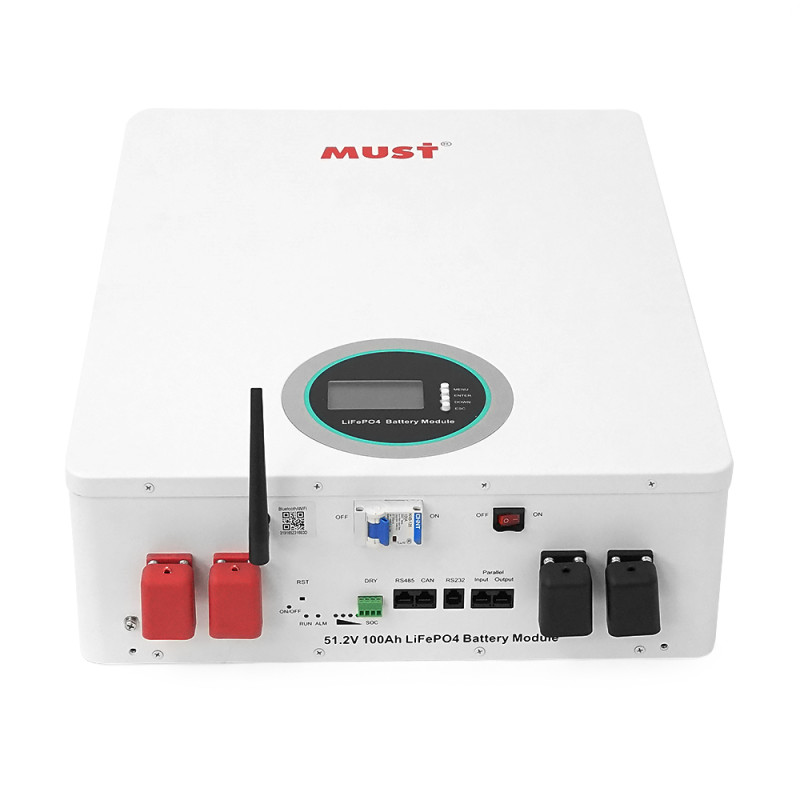 Акумуляторна батарея Must LiFePO4 LP16-48100 51.2V 100Ah, 5,12kWh, BMS100A@16S, CAN2.0/RS232/RS485, 6000 cycles, 625x442x177,44kg