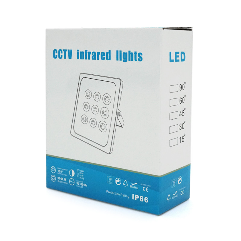 ІЧ-прожектор LW9-50IR009-12. 12V, 9W, 9LED, IP66, 850Нм, кут огляду 120 °, дальність до 50м.