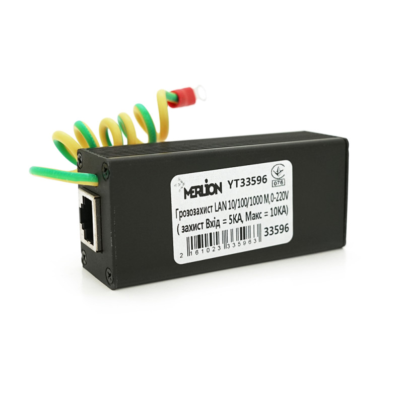 Грозозахист LAN 10/100/1000 M, 0-220V ( захист Вхід = 5KA, Макс = 10KA)