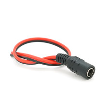 Роз'єм живлення DC-F (D 5,5x2,5мм) => кабель довжиною 30см, Red/Black