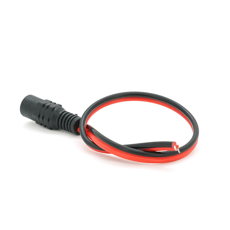 Роз'єм живлення DC-F (D 5,5x2,5мм) => кабель довжиною 30см, Red/Black