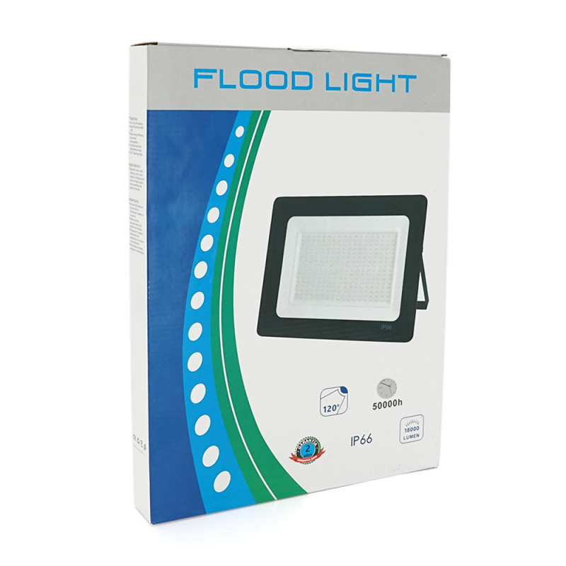 Прожектор спрямований 220V 200W, 200LED, IP66, кут огляду 120°, дальність до 150м, 280*230*130мм, BOX