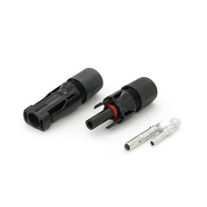 Коннектор MC4 YRO DC 1000V, 30A, луджений-мідний під затискач, U-подібний, під перетин 2.5-6мм², вогнестійкість UL94-VO, IP67, Q2000 Black