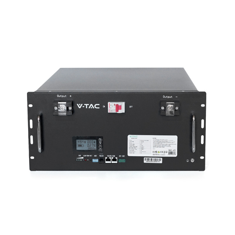 Акумуляторна батарея V-TAC LiFePO4 48V 200Аh 9,6kWh,(100/100A) 445x244x500mm, 78kg
