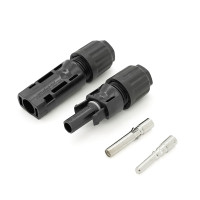 Коннектор MC4 1500V, 50A, луджений-мідний трубчастий, під перетин 4-10мм², 0.5 мОм, вогнестійкість UL94-VO, IP68, Q500, Black