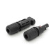 Конектор MC4 Risin, 1500V, 30A, мідний під затискач, під переріз 2.5-10mm2, 0.5mmΩ, вогнестійкість UL94-VO, IP68 Q500 Black