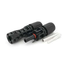 Коннектор MC4 Risin, 1500V, 50A, луджений-мідний під затискач, трубчастий, під перетин 2.5-6мм², 0.5мом, вогнестійкість UL94-VO, IP68 Q500 Black