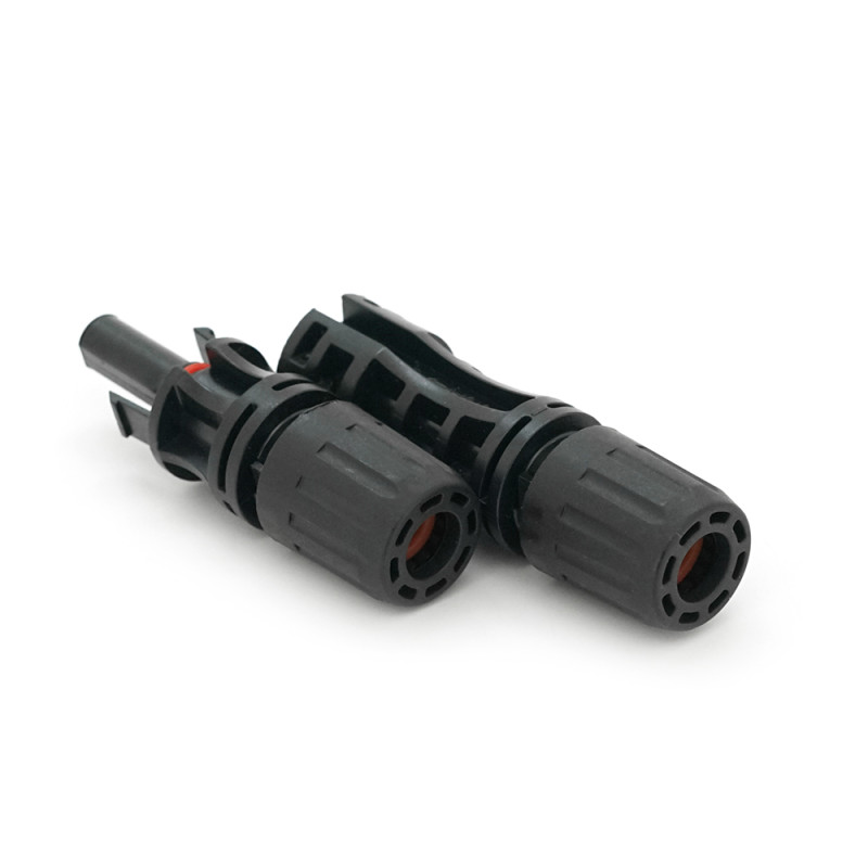 Коннектор MC4 Risin, 1500V, 50A, луджений-мідний під затискач, трубчастий, під перетин 2.5-6мм², 0.5мом, вогнестійкість UL94-VO, IP68 Q500 Black