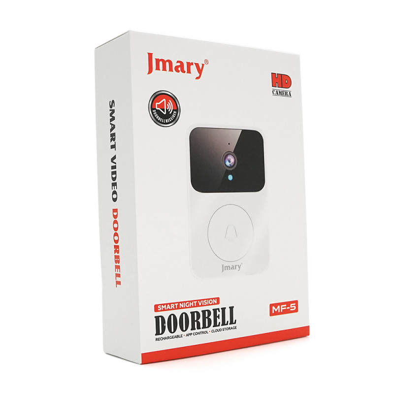Бездротовий відеодзвінок Jmary MF-5 з Wi-Fi, вбудований акумулятор 800mAh, White, Box