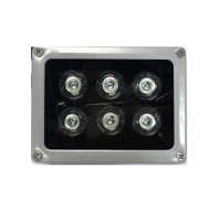 ІЧ-прожектор HYYS6R. 220V, 6W, 6LED, IP66, 850Нм, кут огляду 90 °, дальність до 70м.