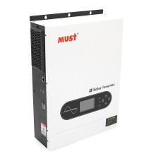 Гібридний інвертор MUST PV18-4024ECO. 4000W, 24V, струм заряду 60A, 170-280V, MPPT (100А, 60-360 Vdc), 318 454 122.5 мм. 8 кг.