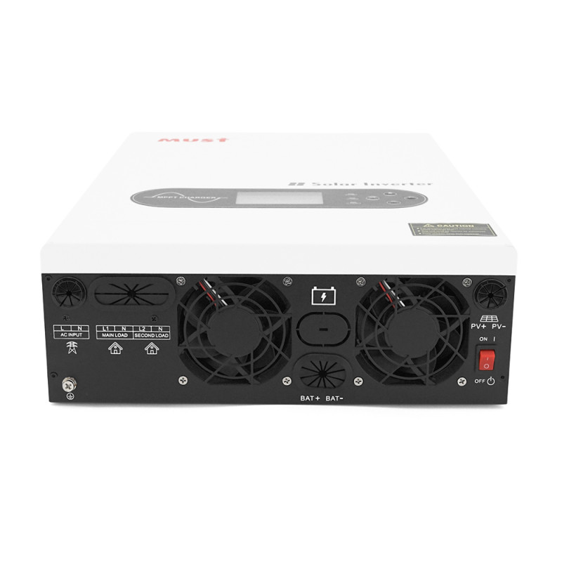 Гібридний інвертор MUST PV18-4024ECO. 4000W, 24V, струм заряду 60A, 170-280V, MPPT (100А, 60-360 Vdc), 318 454 122.5 мм. 8 кг.