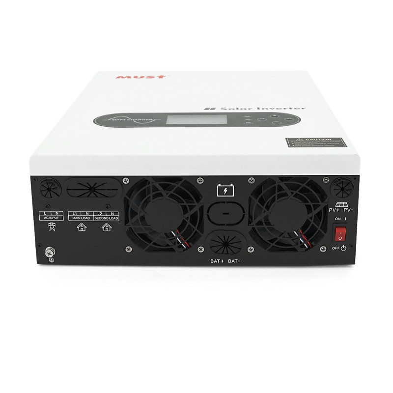 Гібридний інвертор MUST PV18-6048ECO. 6000W, 48V, струм заряду 100A, 170-280V, MPPT (100А, 60-360 Vdc), 318×454×122.5 мм. 9 кг.