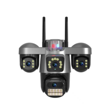 3Мп Wi-Fi/LAN видеокамера с тремя объективами уличная SD/карта PP-IPC46694MP3IR30 PTZ 3,6mm, Встроеная сирена, ICSee