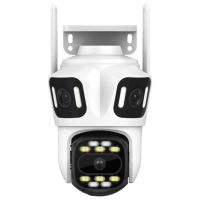 9Мп Wi-Fi/LAN видеокамера с тремя объективами уличная SD/карта PP-IPC46707MP9IR30 PTZ 3,6mm, ICSee
