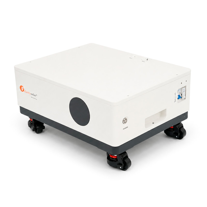 Блок управління з вбудованим акумулятором FelicityESS LiFePO4 FLS48100SCG2 51,2 В 100 А·год, BMS50-400A@16S, 5,12 кВт·год, до 8 паралельних, CAN&RS485, IP21, 6000 циклів, IP20, 600x450x180 мм, 46 кг